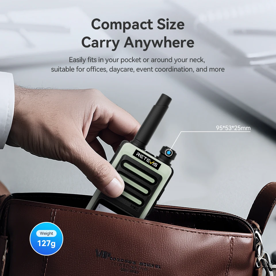 Retevis RB666S Walkie-Talkie PMR446 License Free Walkie Talkie Portable Type-C Fast Charging VOX Radio for Hotel Mall Emergency