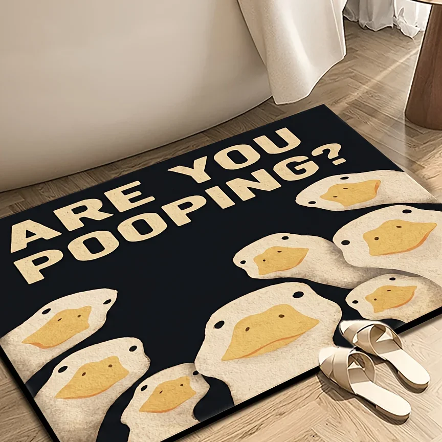 Funny Penguin Door Mat Cute Animal Print Non Slip Bathroom Floor Rug With Humorous Text For Home Entrance Decor Multiple Sizes