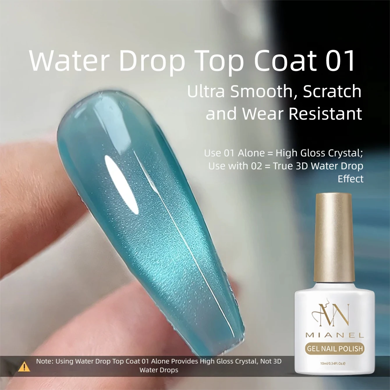 MIANEL Water Drop Top Coat 2026 Frühling/Sommer Kollektion Klares Vielseitiges Wassertropfenförmiges Nagelkunst-Funktionsgel – Detail 6