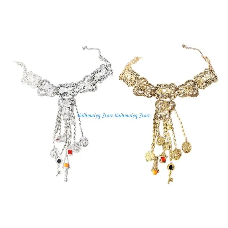 

573B Intricately Detailed Alloy Bohemian Necklace Comfortable for Daily Wear