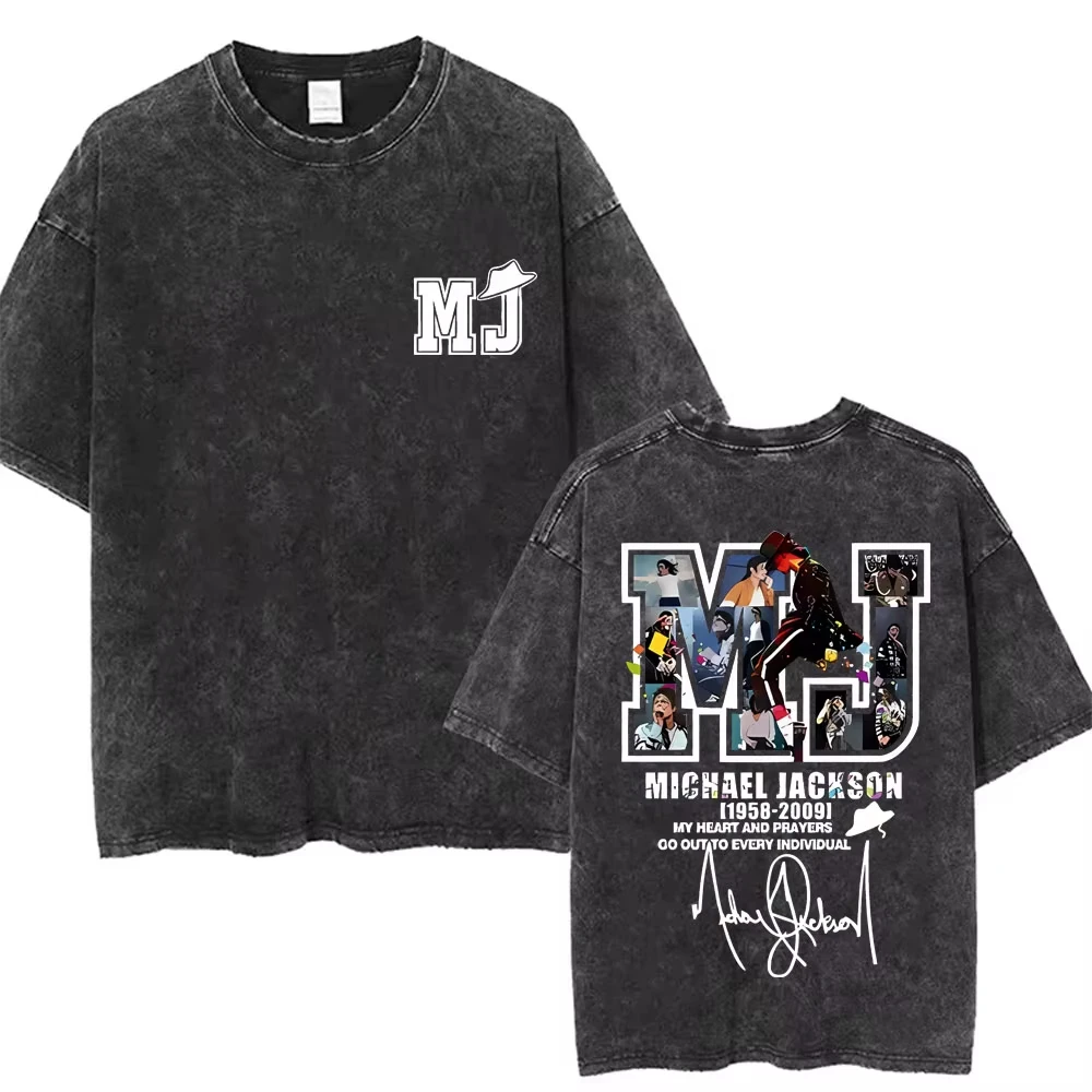 Washed Vintage Michael Jackson Graphic T-shirt Women Classic Retro Gothic Rock Tshirt Unisex Punk Harajuku Oversized T Shirts