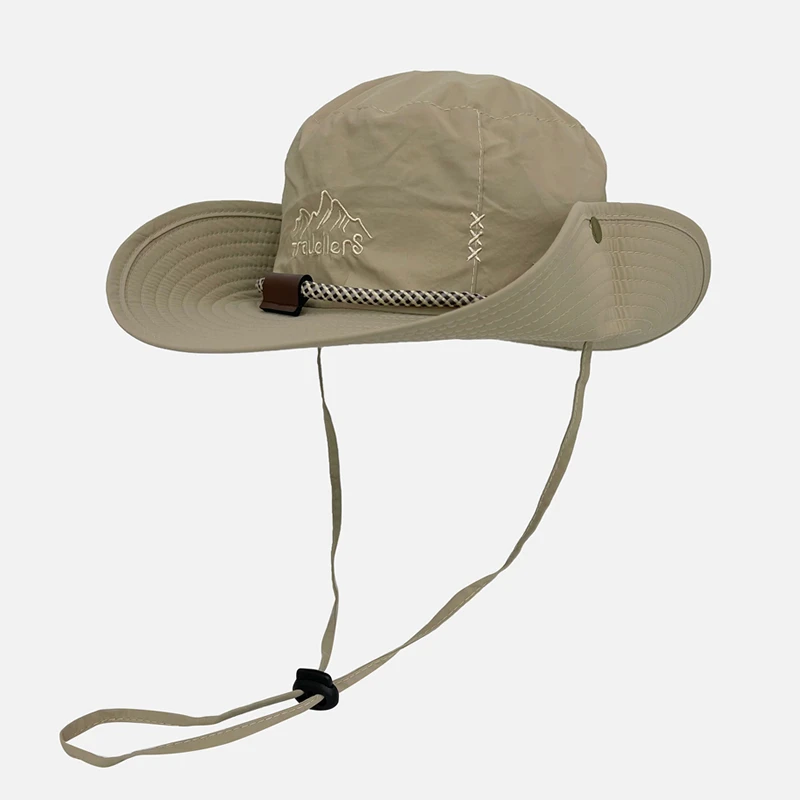 Outdoor Fishing Cap for Men Spring Summer Embroidery Mountain Sports Sun Bucket Cap Anti-UV Beach Camping Hiking Women Hat