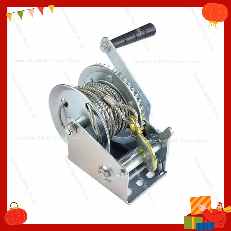 

Manual Hand Winch Self Locking Small Hoist Puller 2000lbs 3000lbs for Boat Trailer Towing Lifting