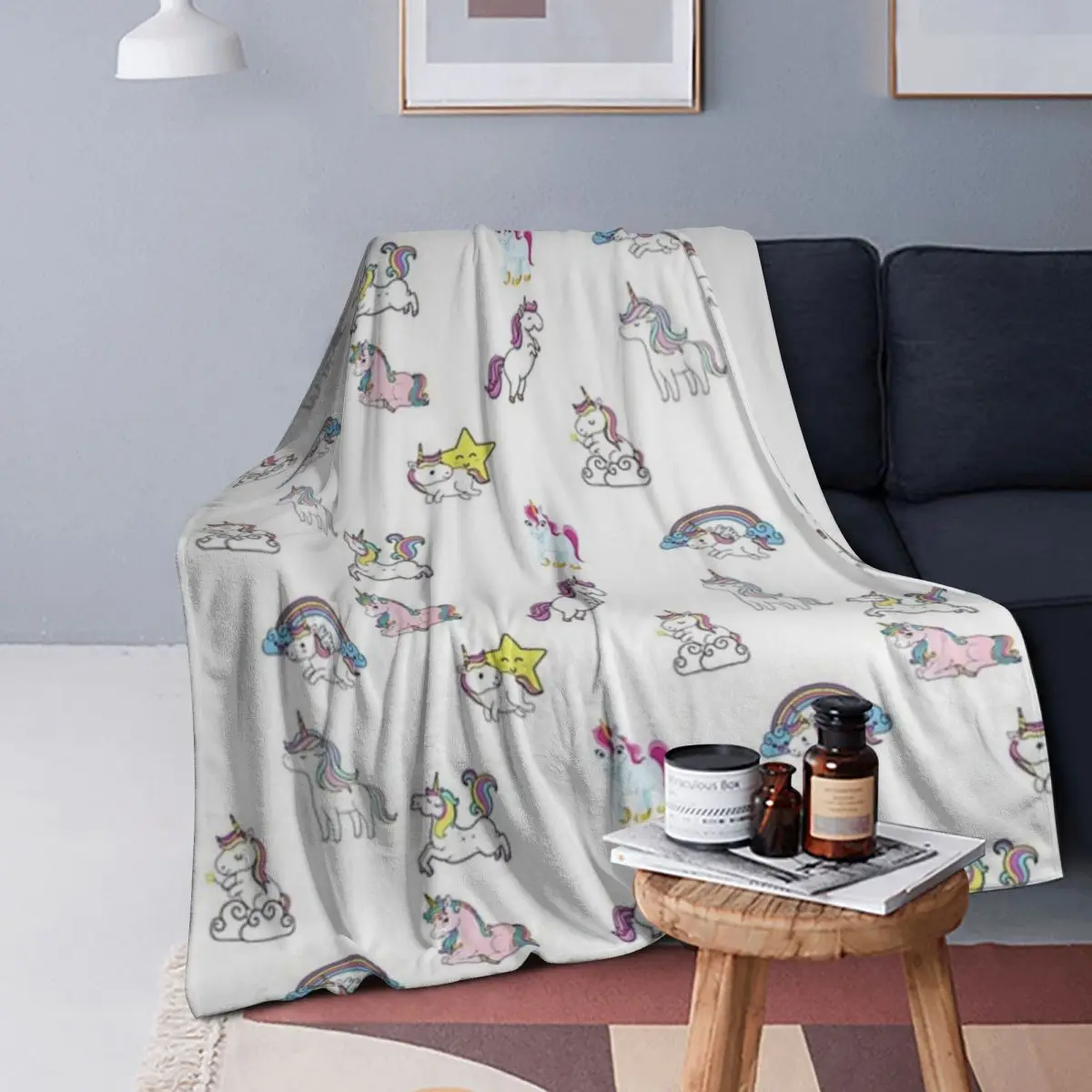 

Toddler Unicorn Blanket Soft Warm Flannel Throw Blanket Plush for Bed Living room Picnic Travel Home Couch