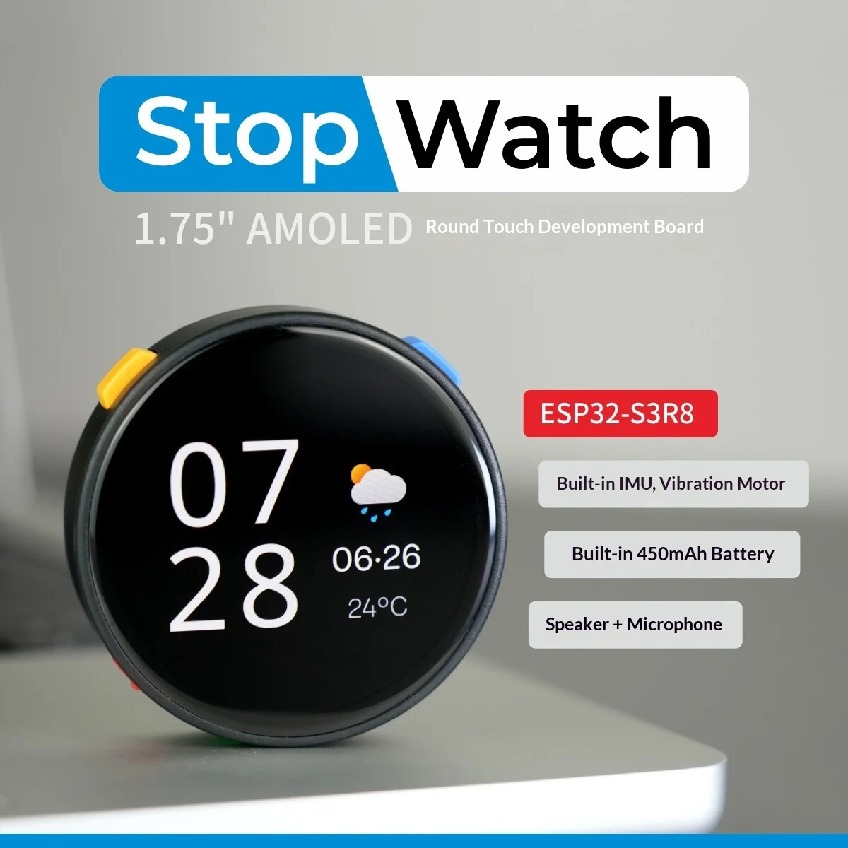 

Official M5Stack StopWatch Portable AMOLED Round Touch Development Board for Interactive Scenarios