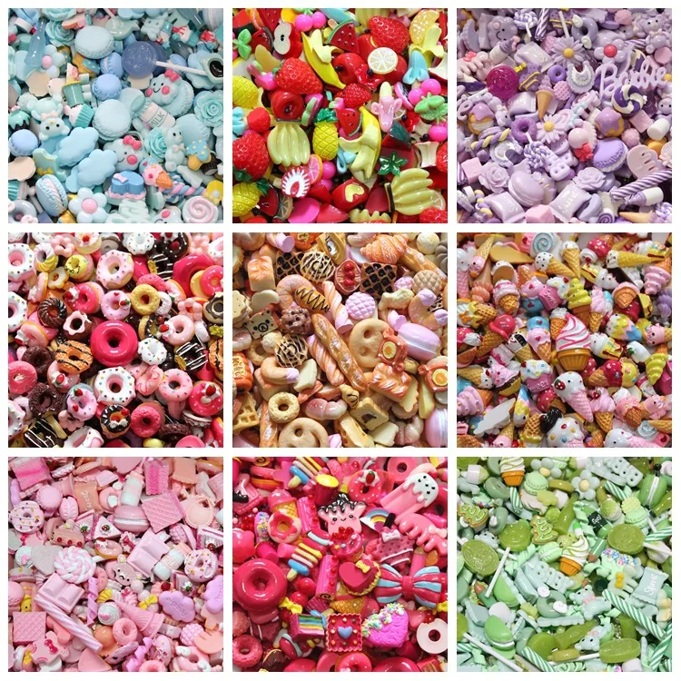 10Pcs Diy Resin Charms Slime Box Supplies Toy For Children Charms Modeling Clay DIY Kit Accessories Kids Plastic Gift