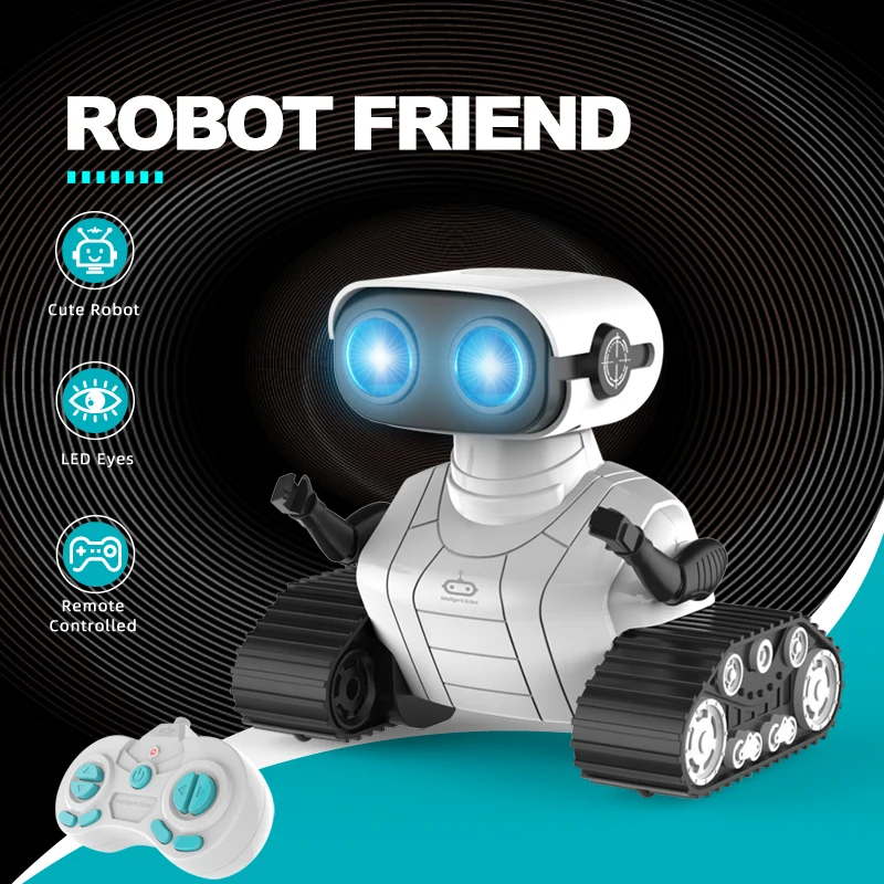 Ebo Robot Toys Rechargeable RC Robot For Kids Boys And Girls Remote Control Toy With Music And LED Eyes Gift For Children\'s