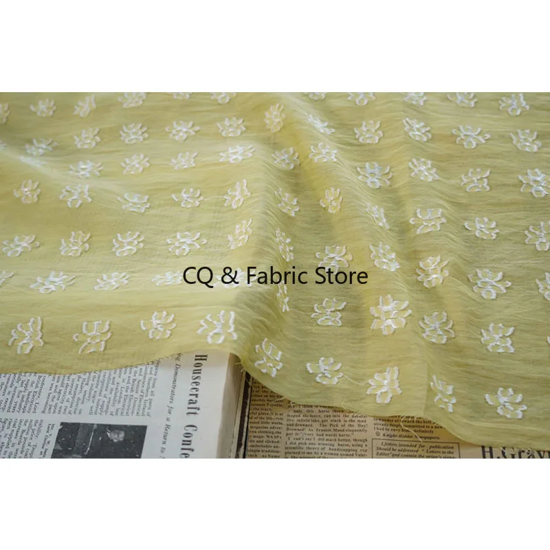 Soft Candy Color Cut Jacquard Chiffon Fabric For Dress Spring Summer Clothig Fabric Designer    By The Meter