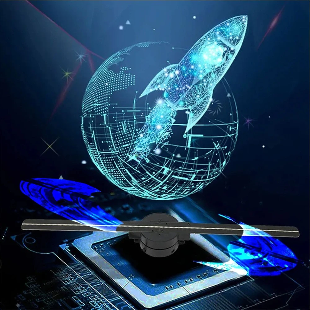 LED 3D Hologram Fan Projector Display Advertising High Definition Sign for Mall Dining Shop Commercial Restaurant