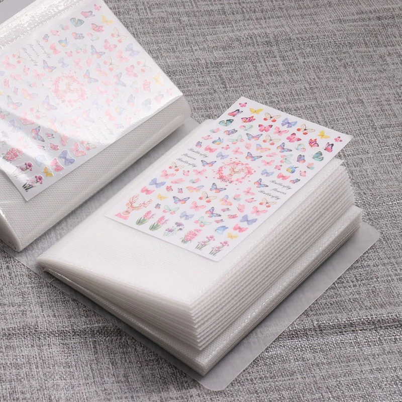 

80 Slots Collecting Nail Stickers Storage Book Large Capacity Empty Album Card Decals Display Notebook Manicure Tools 3 Designs