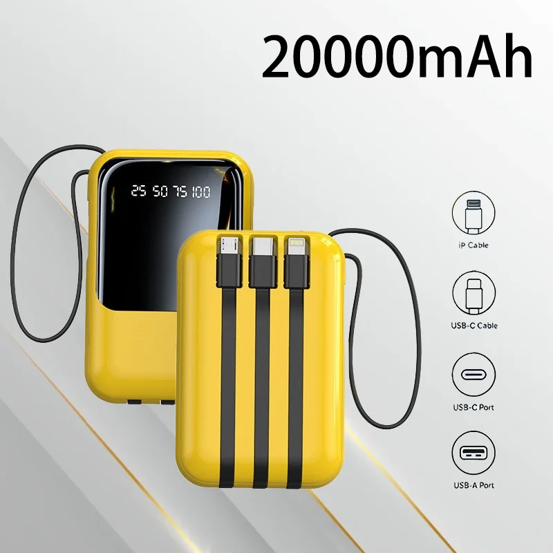 

Small Compact 10000mAh Power Bank Mini Size Large Capacity Portable Lightweight External Battery For Travel Daily Use