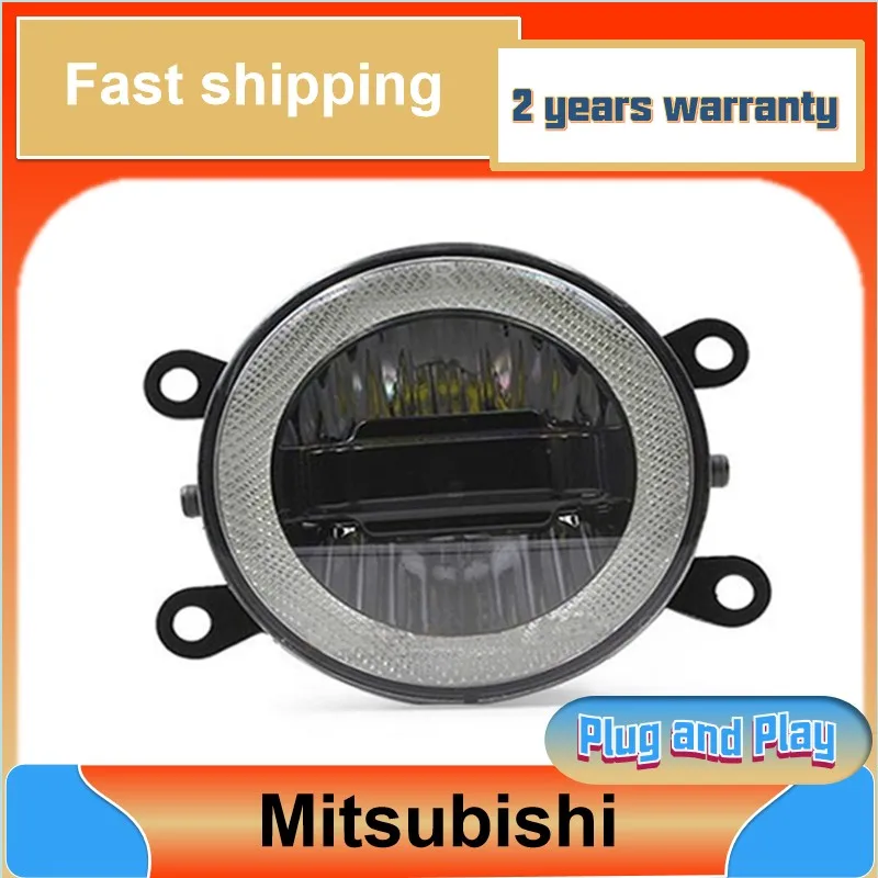 Car Styling for Mitsubishi Pajero Fog Light Outlander Grandis ASX Auto Angel Eye Fog Lamp DRL 3 function model