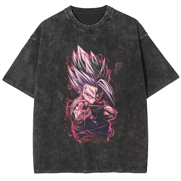 

Футболка унисекс с принтом Dragon Ball Anime Vegeta в стиле Harajuku, винтажная, с эффектом потертости, хлопковая, для мужчин и женщин, уличная одежда, короткий рукав, Y2K