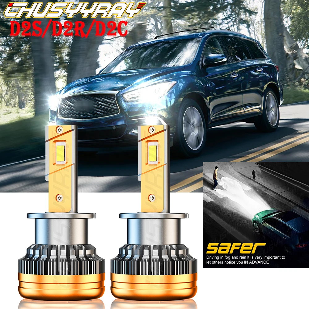 

CHUSYYRAY Compatible For For Infiniti Q60 QX70 2014 2015 2X D2S Front HID Xenon White Headlight Bulb Low Beam Car accsesories