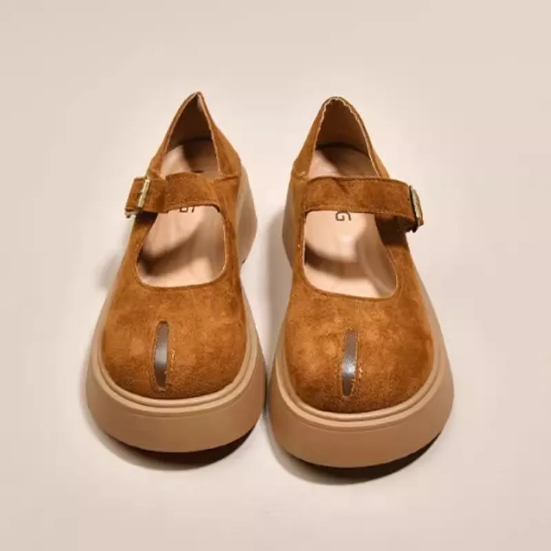 

Muffin Thick Bottom Increase Round Head Buckle Fashion All-match Comfortable Non-slip Breathable Casual Women's Single Shoes