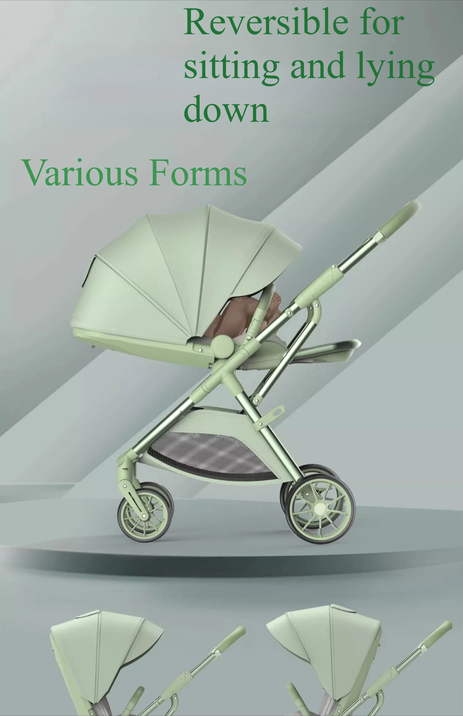 عربات الأطفال المزدوجة الجلوس والاستلقاء خفيفة الوزن قابلة للطي في اتجاهين وموسعة ومقسمة لأجننين التنين والعنقاء عربة أطفال متعددة