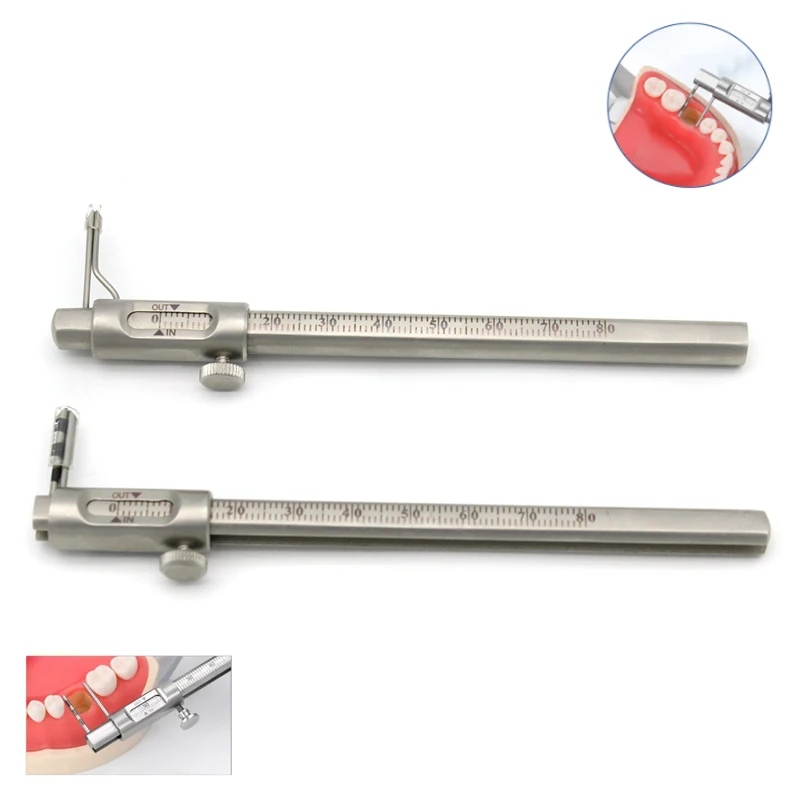 

1PC Dental Orthodontic Sliding Caliper Implant Measuring Gauge Ruler Double Scale Round 0-80mm Dentistry Instrument Tools