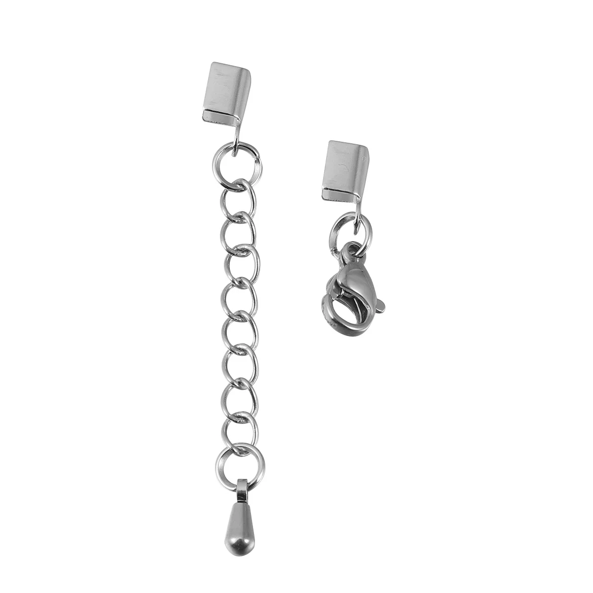 

10pcs Stainless Steel Lobster Clasps Diy Cord Clips For Rope Bracelet Necklace Jewelry Making Connectors Buckles