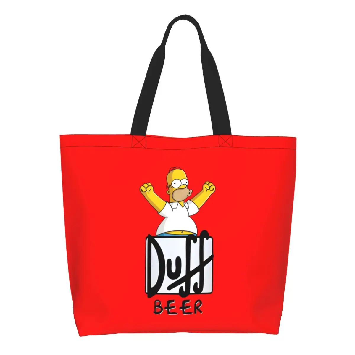 

Custom Reusable Simpsons Shopping Bag Women Shoulder Canvas Tote Bag Portable Grocery Shopper Bags