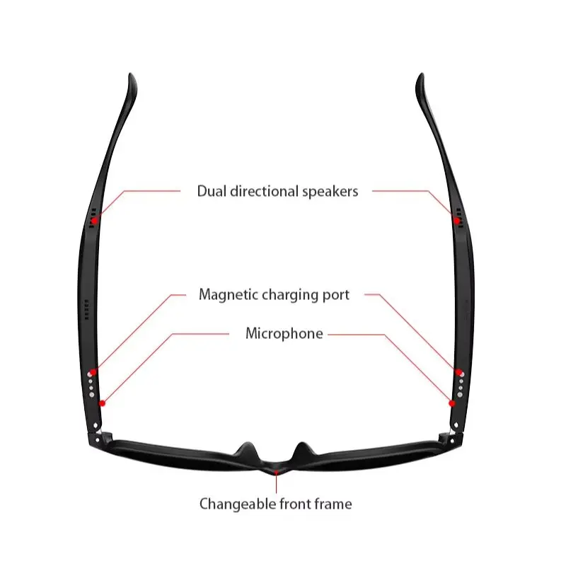 Bluetooth Smart Glasses HIFI Music Voice Assistant Hands-free Call Ultra-light Fashion Eyeglasses For Men Women Daily Use 2026