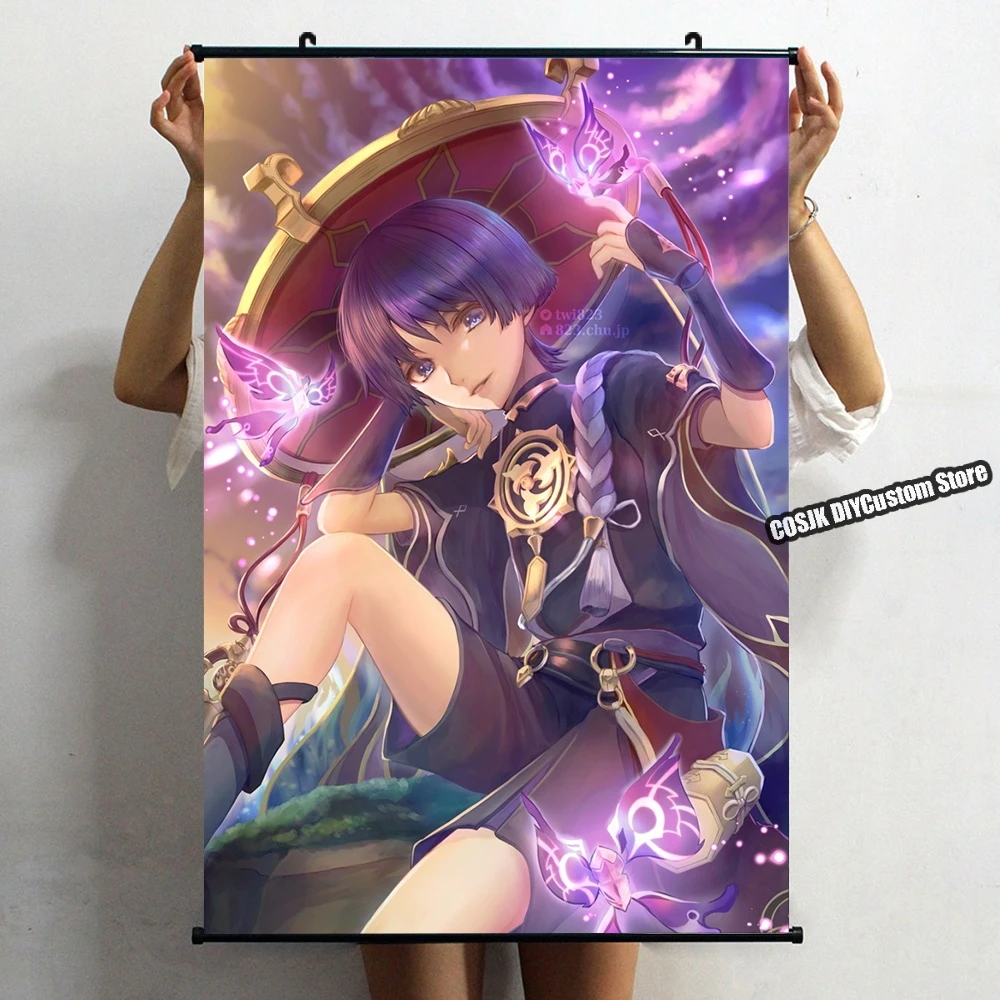 Anime gra Genshin Impact Scaramouche plakat zwój na ścianę Home Decor HD malarstwo ścienne słupek dekoracja salonu kolekcja sztuka