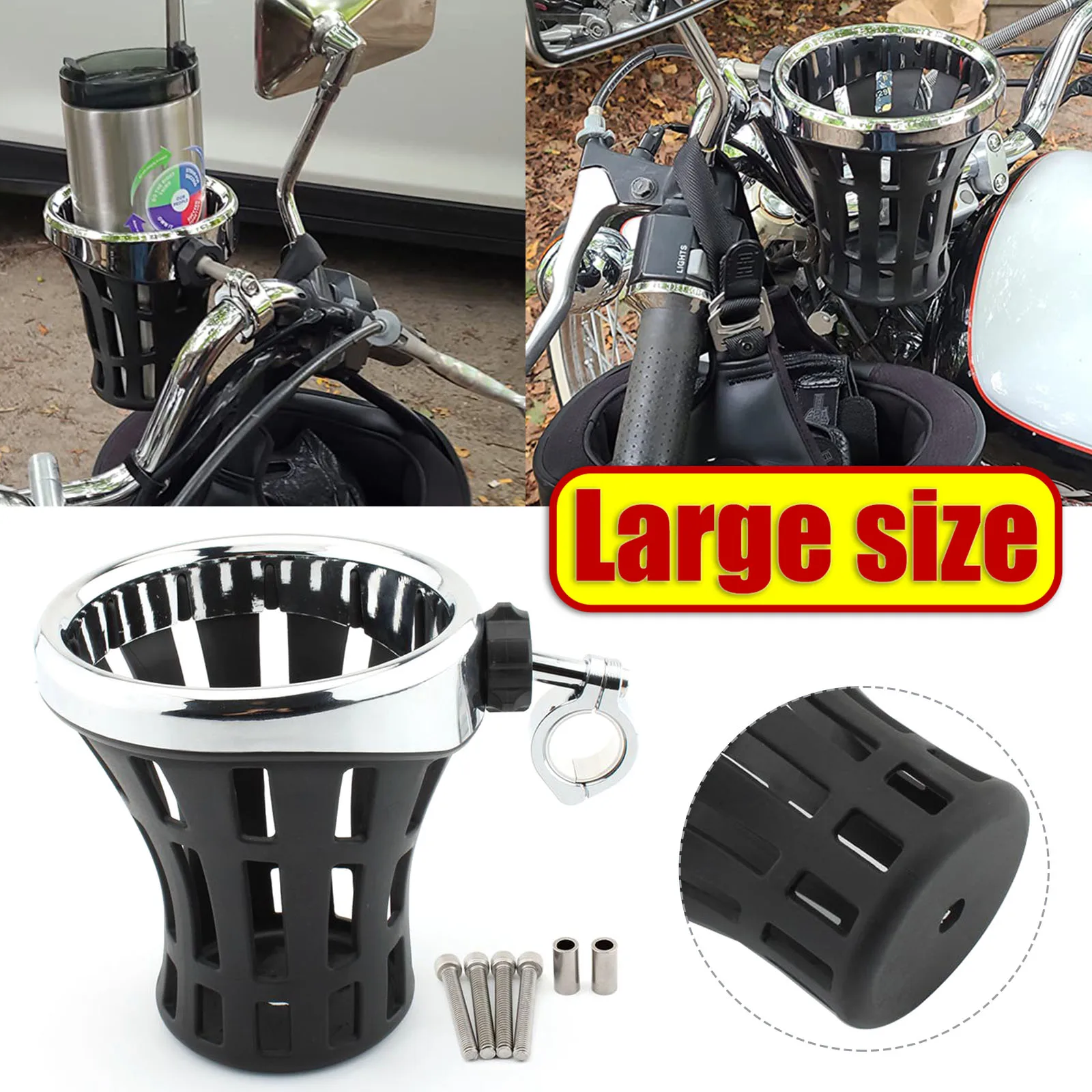 

Motorcycle Motocross Cup Holder Motorbike Drink Cup Bracket Mounted Bicycle Water Bottle Holder For For 1-1/4 (1.25") handlebars