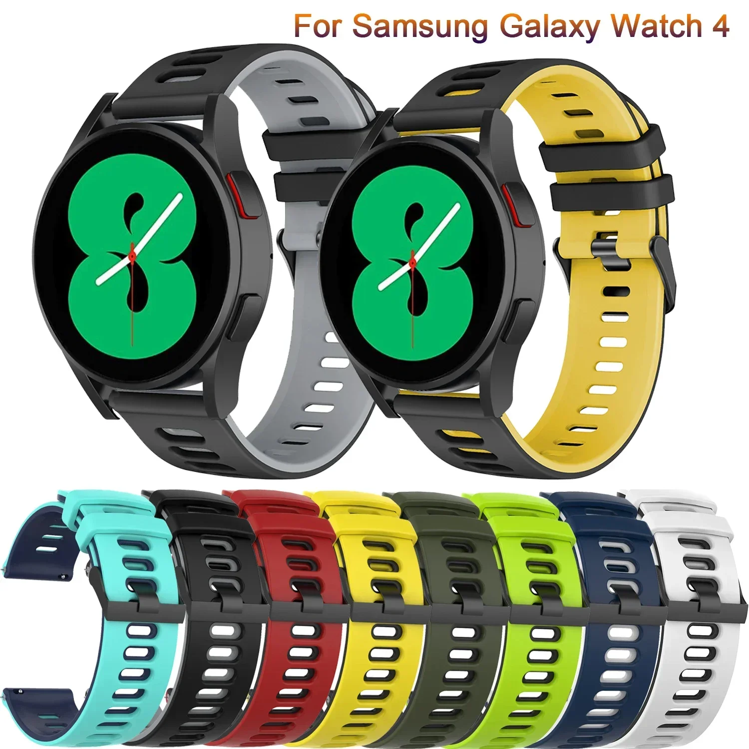Armband für Samsung Galaxy Watch 7 5 FE 4 6 Classic, HUAWEI GT3 PRO 46MM/Xiaomi Color 2, Amazfit BIP5/GTR 4/Sport-Armband aus Silikon