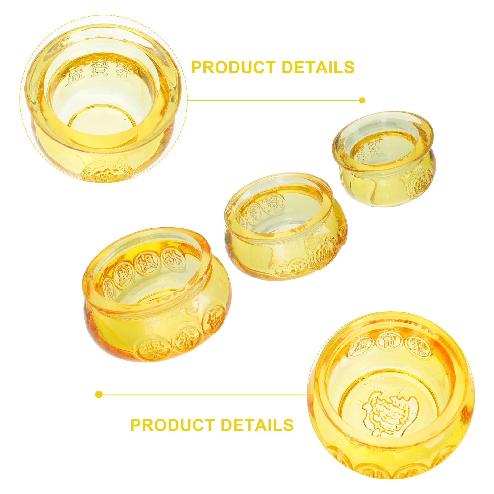 

Golden Glass Cornucopia Ornament Wealth Symbol Desktop Treasure Bowl Party Gift Creative Adorn Temple Offering Bowl Decorative
