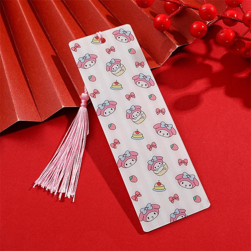 Sanrio Kuromi Kitty Acrylic Bookmark ، شرابات إبداعية ، علامة كتاب للكتب ، لوازم مكتبية ، 15