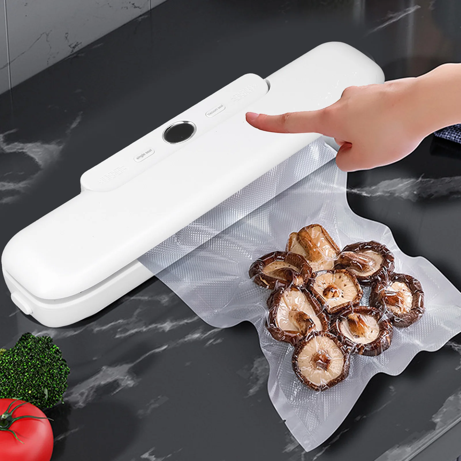 Автоматическая вакуумная упаковка для консервирования продуктов, компактная машина для домашнего использования, запечатывание закусок, свежесть