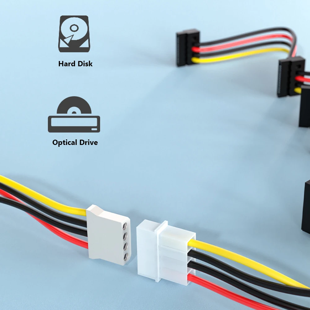 Hard Drive Power Supply Splitter Cable Cord SATA 3.5/2.5 inch 1 to 5 SATA Hard Drive Power Splitter Cable Cord 18AWG