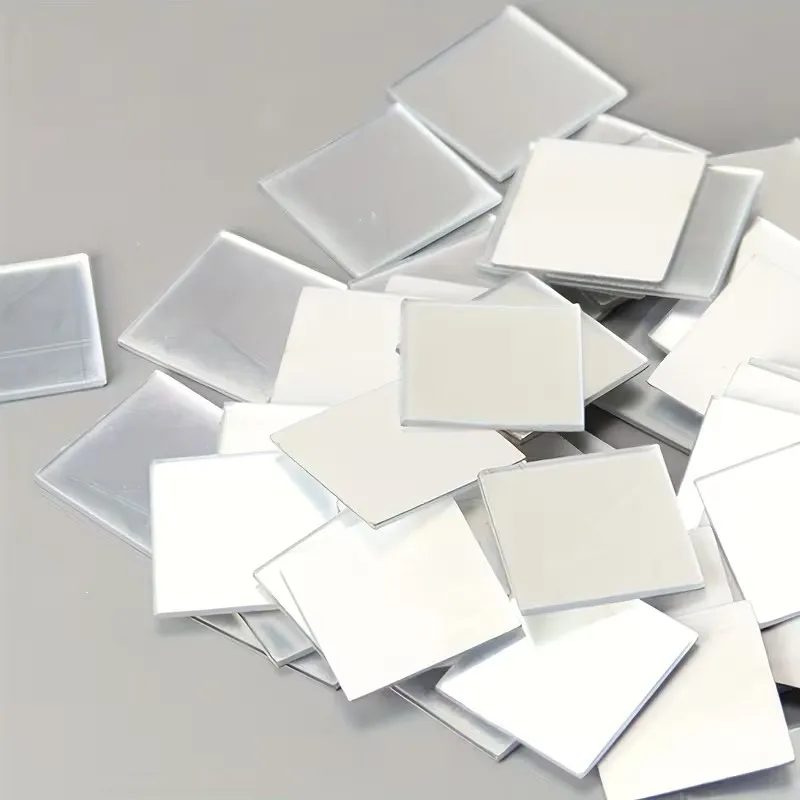 10*10MM 100Pcs Self-Adhesive Glass Mini Square Mirror Mosaic Tiles Stickers Bathroom DIY Party Handmade Craft Home Decoration