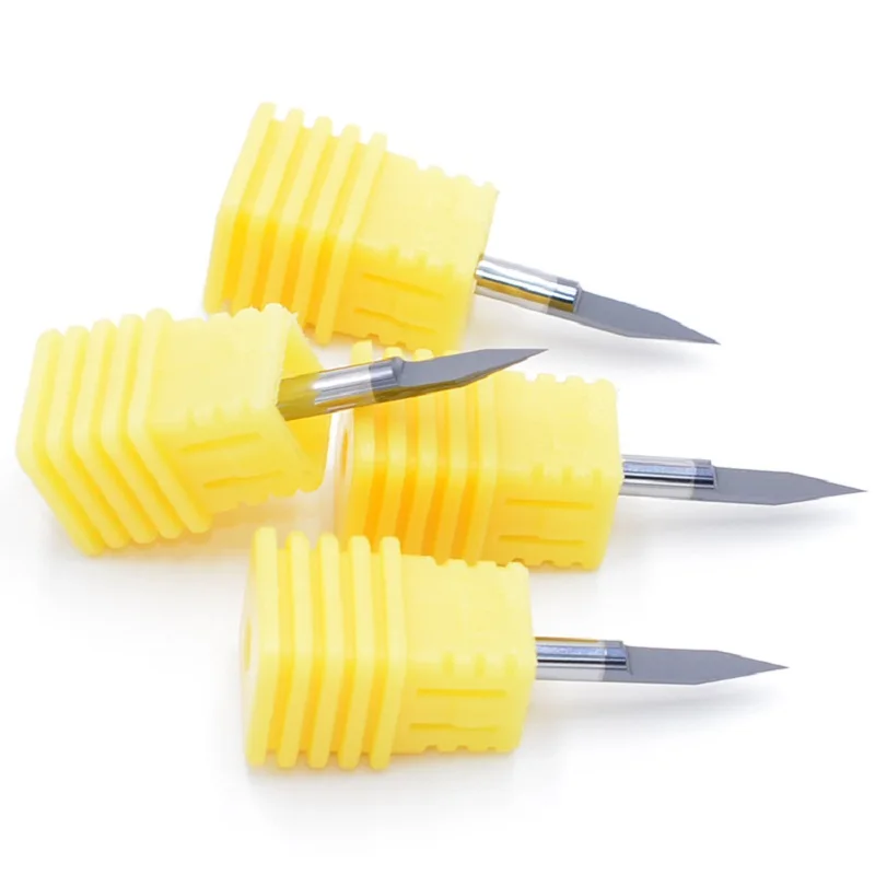 3.175/4/6Mm V รูปร่างด้านล่างคาร์ไบด์ PCB แกะสลัก PCB 3.175Mm CNC Router Bit 10/15/20/30องศาเครื่องตัดเครื่องมือ Serie