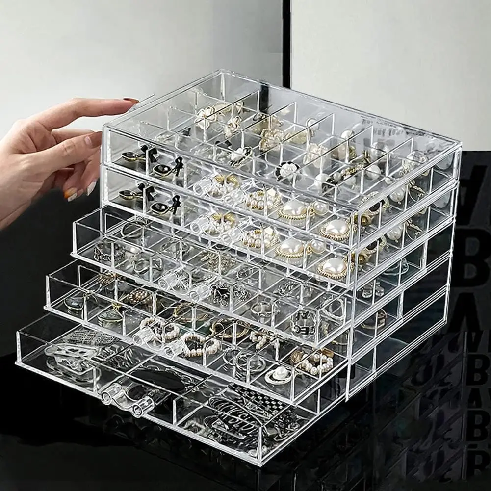 

Jewelry Boxes Earring Storage Box Organizer 5 Drawers Jewelry Organizer Acrylic Jewelry Storage Box Holder Compartment T