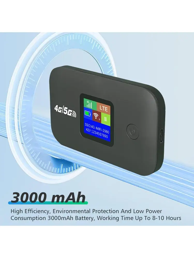 4G LTE WiFi Mobiele Hotspot Router, ondersteunt 10 gebruikers, met SIM-kaartsleuf, draadloze router, draagbare WiFi-hotspot voor thuis, reizen en