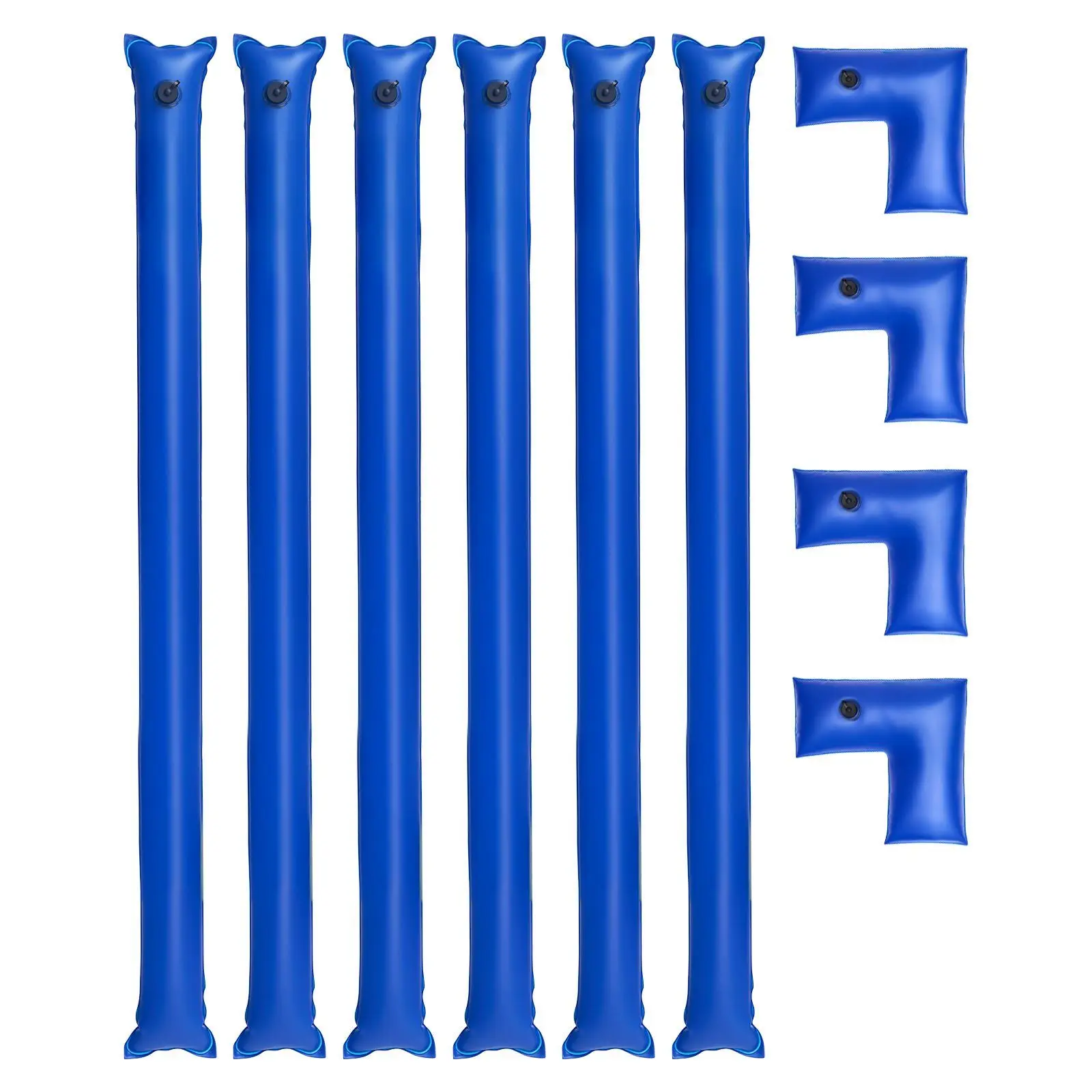 

0.4mm Thick 8ft Pool Cover Water Bags 6 Pack PVC Single Chamber with 4 Corner Tubes for Secure Inground Cover Hold Down