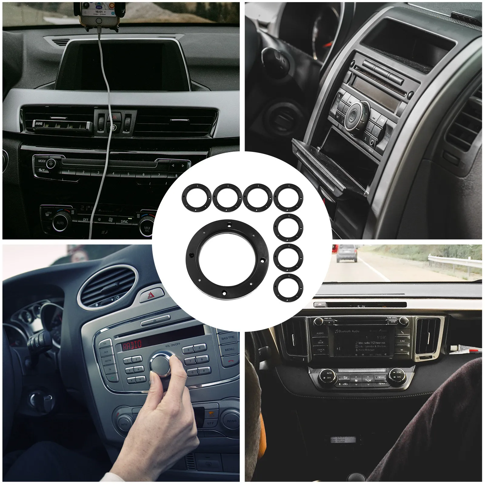 4Pairs Vehicle Speaker Spacers Premium ABS Car Speaker Washer Rings Universal Fit for Cars Boats Rvs Trucks Fast Secure Mounting