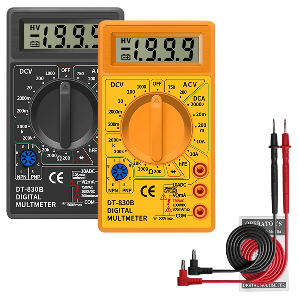 DT830B AC/DC LCD Digital Multimeter 750/1000V Voltmeter Ammeter Ohm Tester High Safety Handheld Meter Digital Multimeter