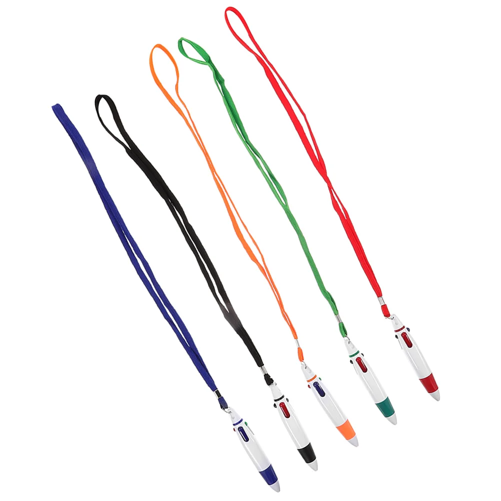 

Liquid Ink Pens Lanyard Ballpoint for Office Multifunction Multicolor Retractable Nurse