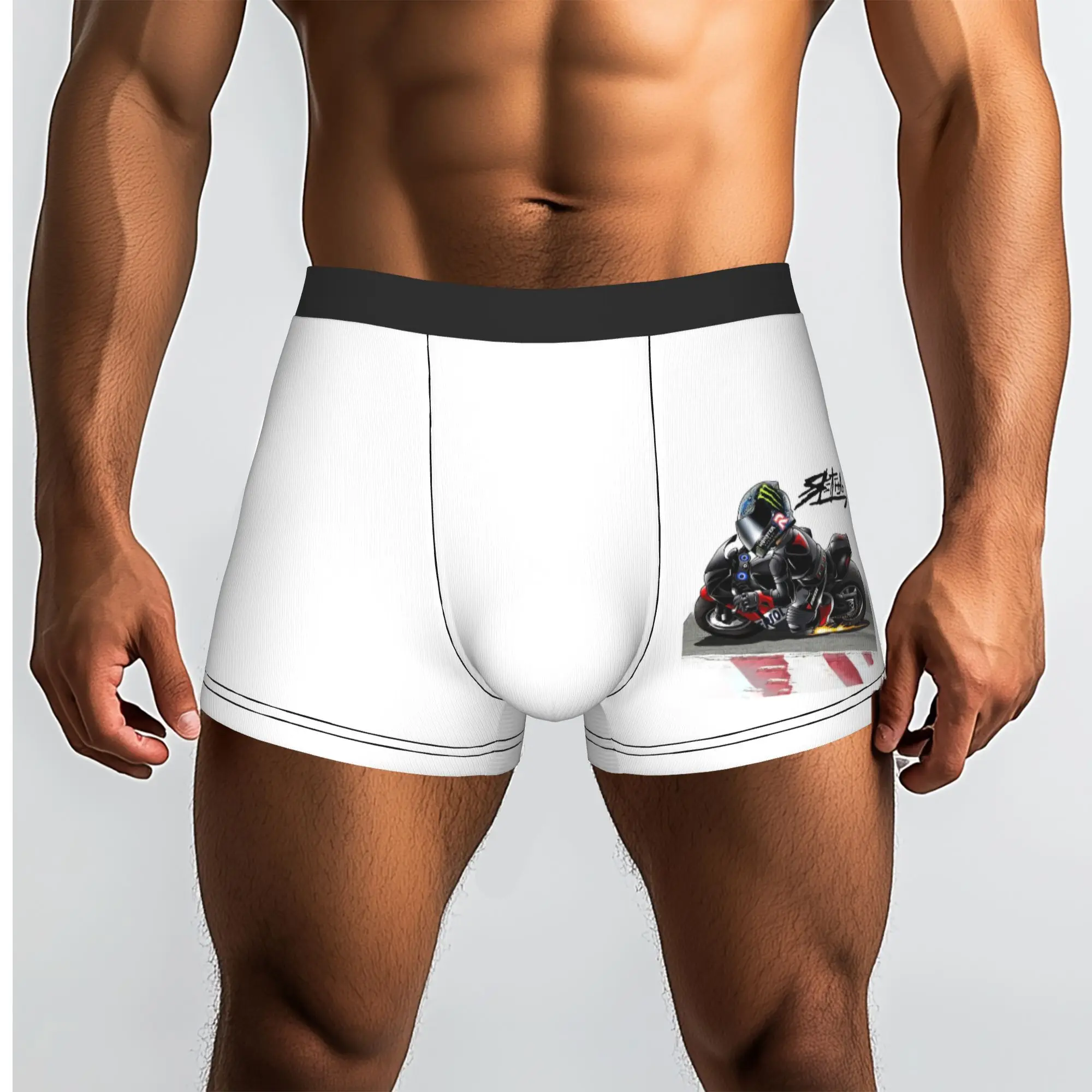 Custom Motorcycle Speed Stunt Extreme Sport Underwear Men Breathable Mobile Bike Cartoon  Briefs Shorts Panties Soft For Male