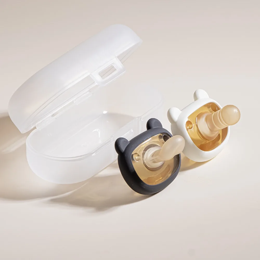 

2pcs Soft Touch Newborn Silicone Pacifier Cute Little Bear Breathable Newborn Dummy Breastmilk-like BPA Free Teeth Grinding Tool