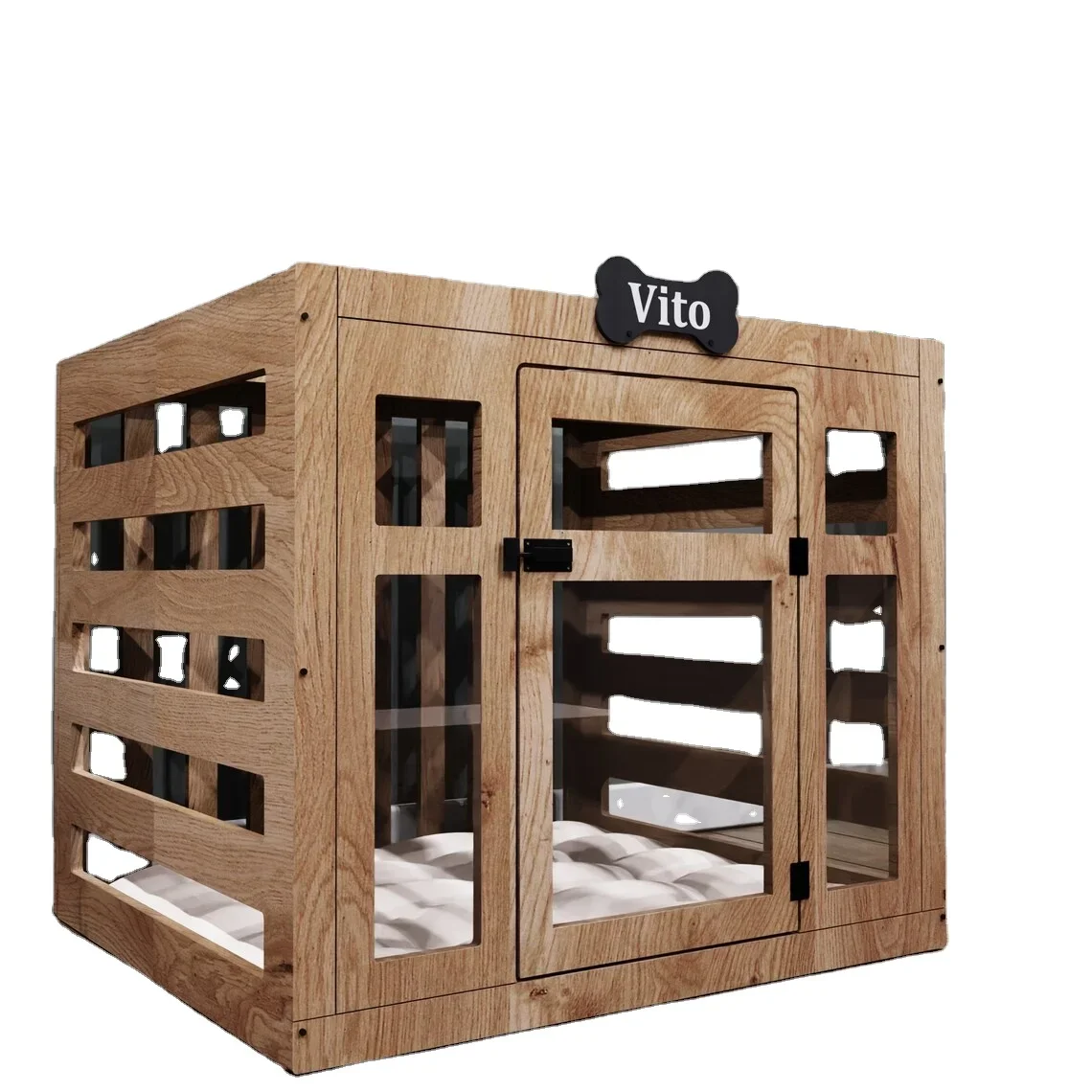 Pet Houses&Furniture,Modern Indoor Wood Dog House Luxury Durable Eco-Friendly Large Wooden Pet House Wood Dog Kennel Furniture