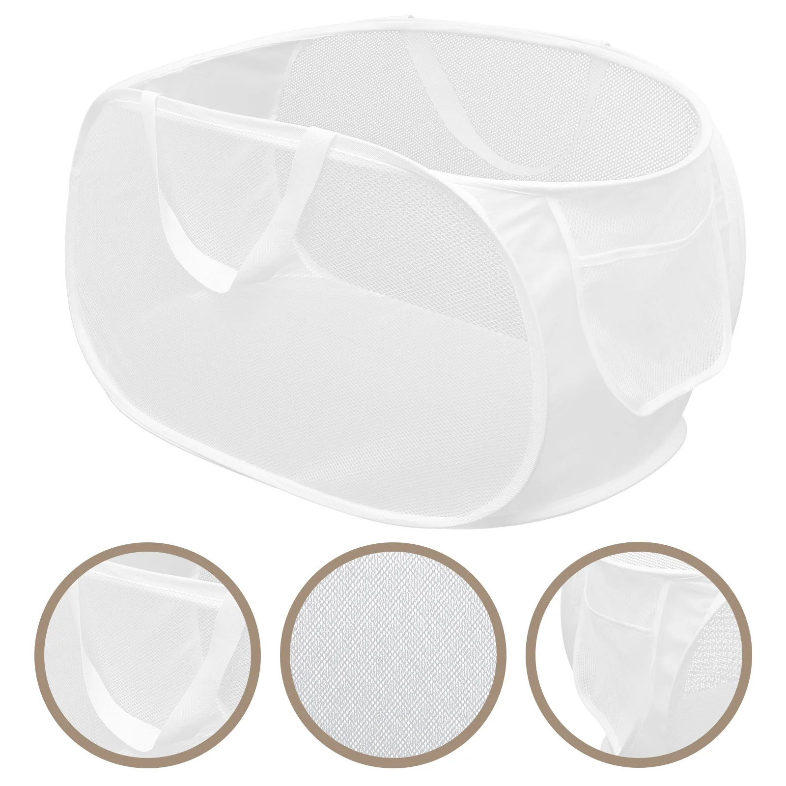 

Foldable Portable Mesh Laundry Basket Large Capacity Dirty Clothes Storage Hamper with Handle Foldable Laundry Basket