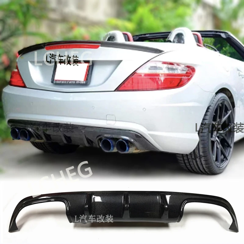 For Mercedes-Benz 2012 2013 2014 R172 SLK250 SLK350 AMG style true carbon fiber rear diffuser rear lip