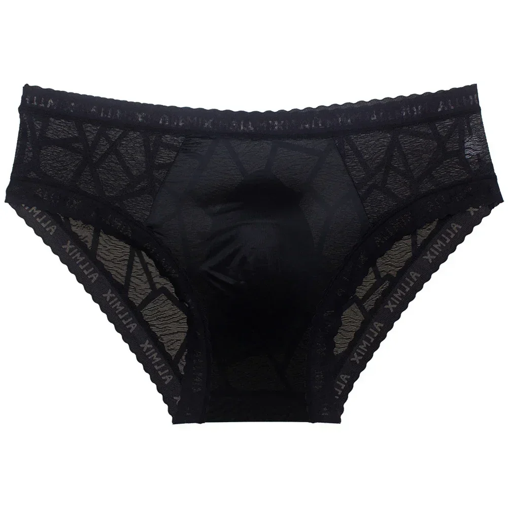 Men's Panties Sexy Briefs Elastic Ice Silk Sissy Pouch Lingerie Ultra-Thin Underwear Man Low Waist Underpants Seamless Knickers - Image 3