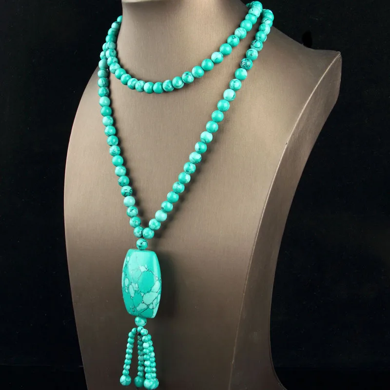 , new water drop heart-shaped sweater chain, turquoise necklace, direct from the source