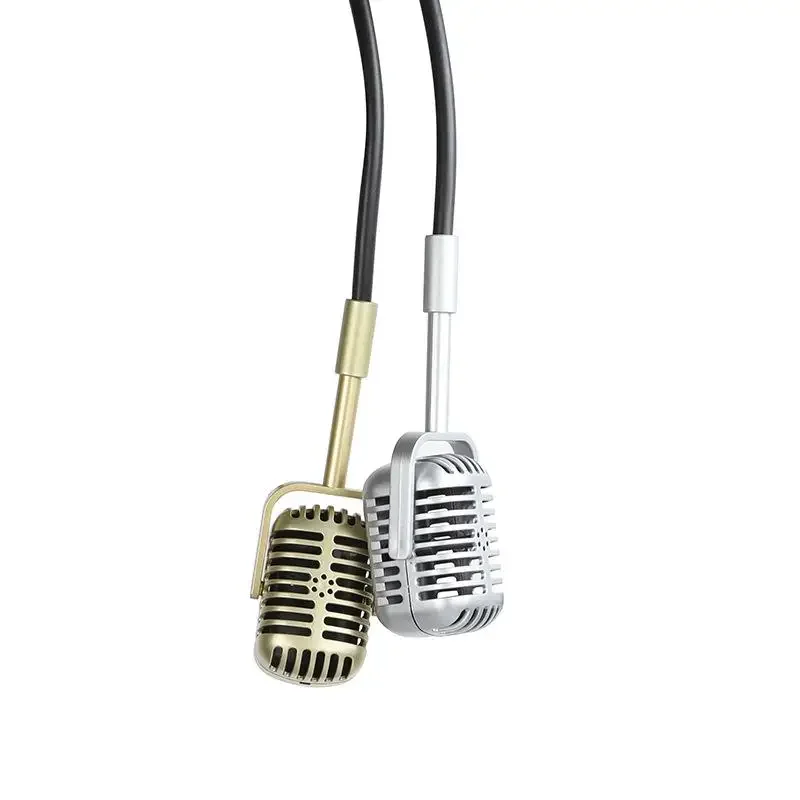 Retro nostalgic fake microphone studio ancient style shooting interview photography props