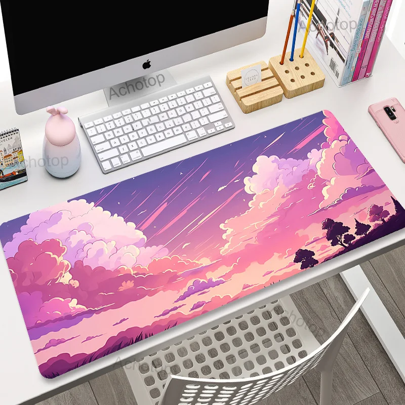 

Sky Clouds Large Mouse Pad Pink Big Computer Mousepads 100x50cm Gaming Mousepad Office Keyboard Mat Gamer Mouse Pads Desk Mats