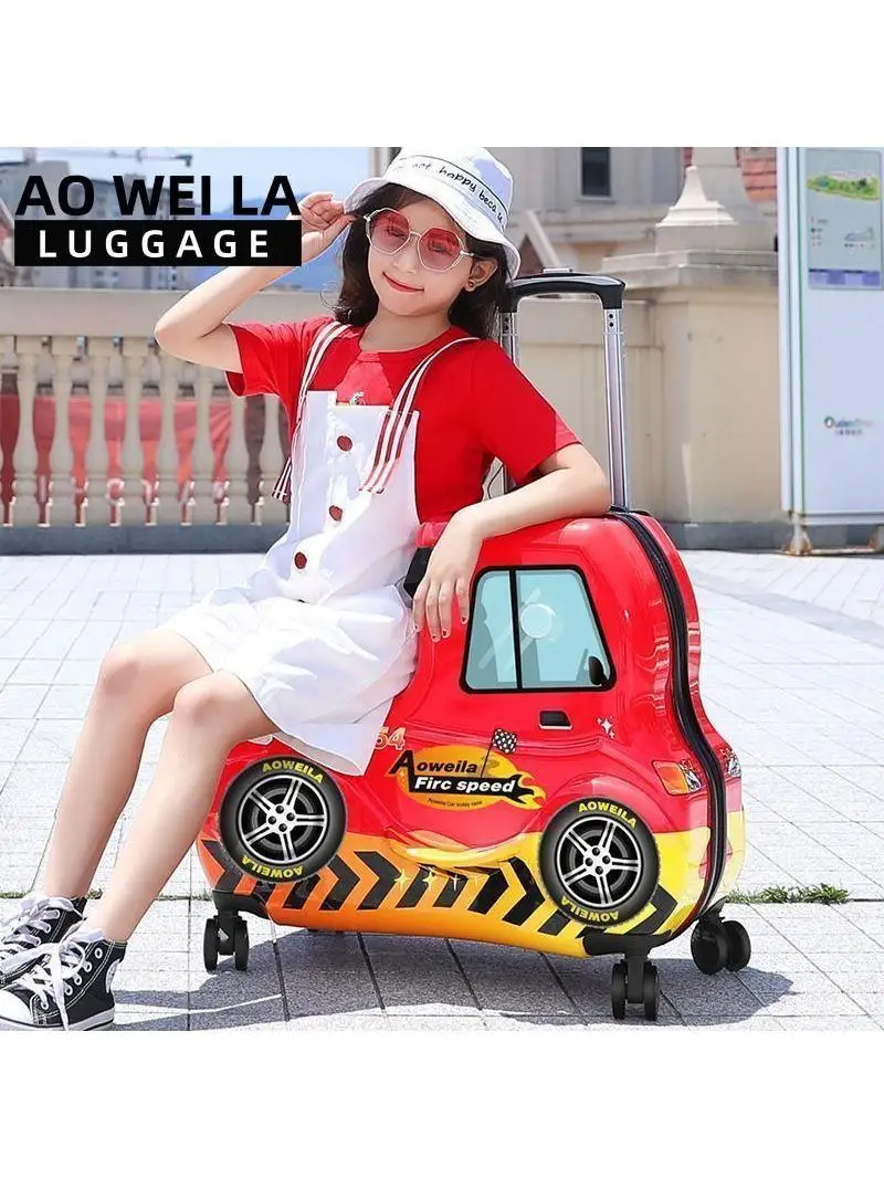 children's-rideable-luggage-suitcase-casual-travel-style-girls-boys-can-sit-on-pull-rod-box-stackable-travel-multi-function