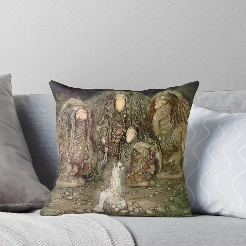 

Princess and Troll Suitors - John Bauer Throw Pillow pillow cover christmas Pillowcase Cushion Child pillow